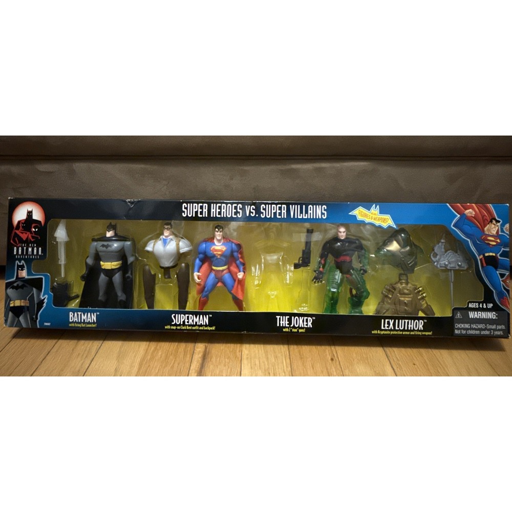 Hasbro TNBA Super Heroes vs Super Villains Batman Superman Lex Luthor 1999 Set